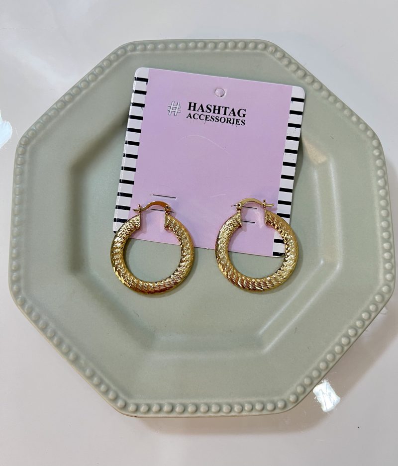 Snake Skin Hoops Golden