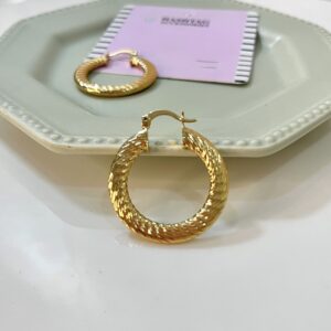 Snake Skin Hoops (Golden)